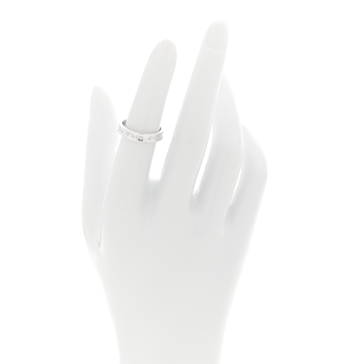 Tiffany Sterling Silver Narrow 1837 Band Ring 49 5 2 of 4