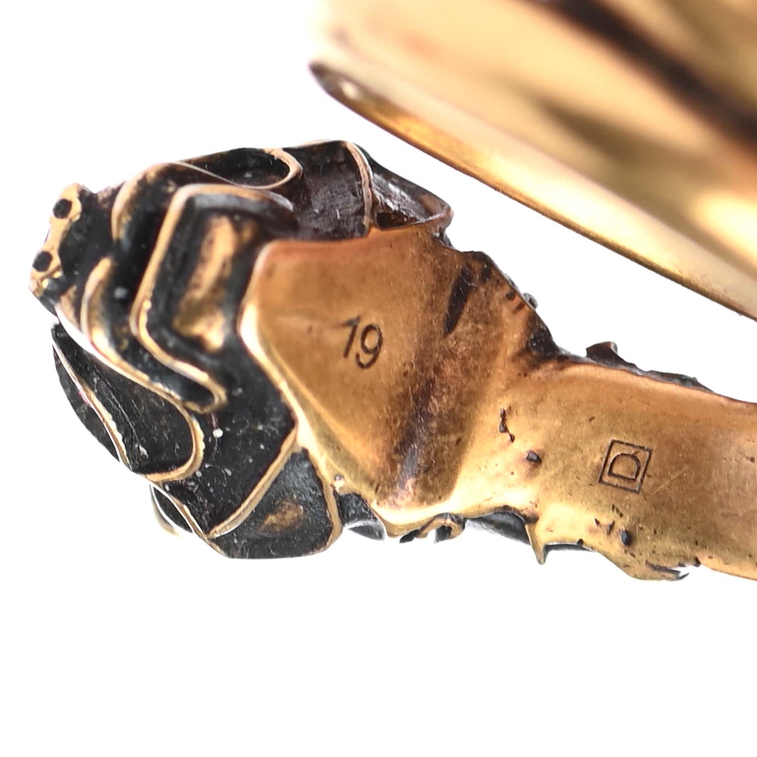 Gucci Tiger Heads Double Wrap Ring 8 Aged Gold 4 of 4