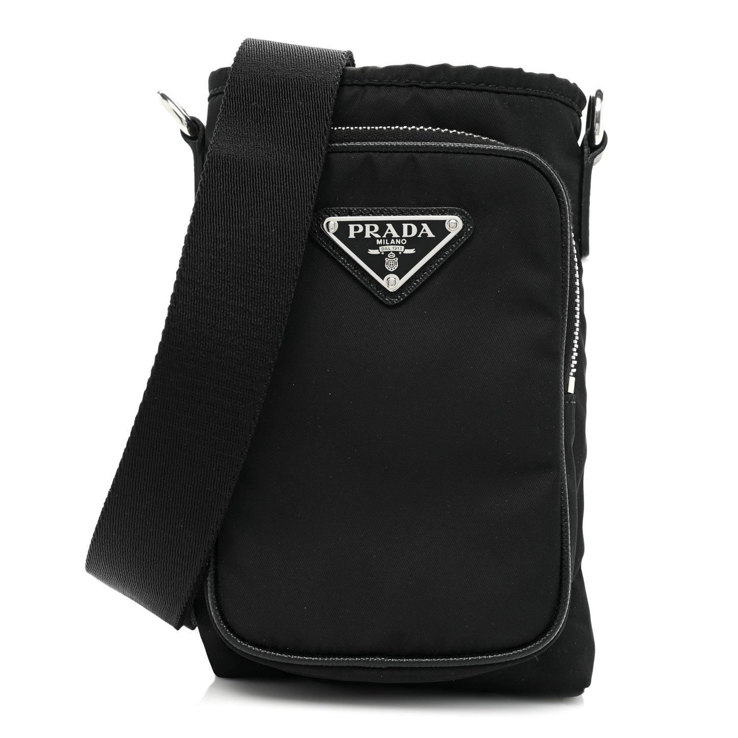 Tessuto Nylon Saffiano Phone Case Crossbody Black