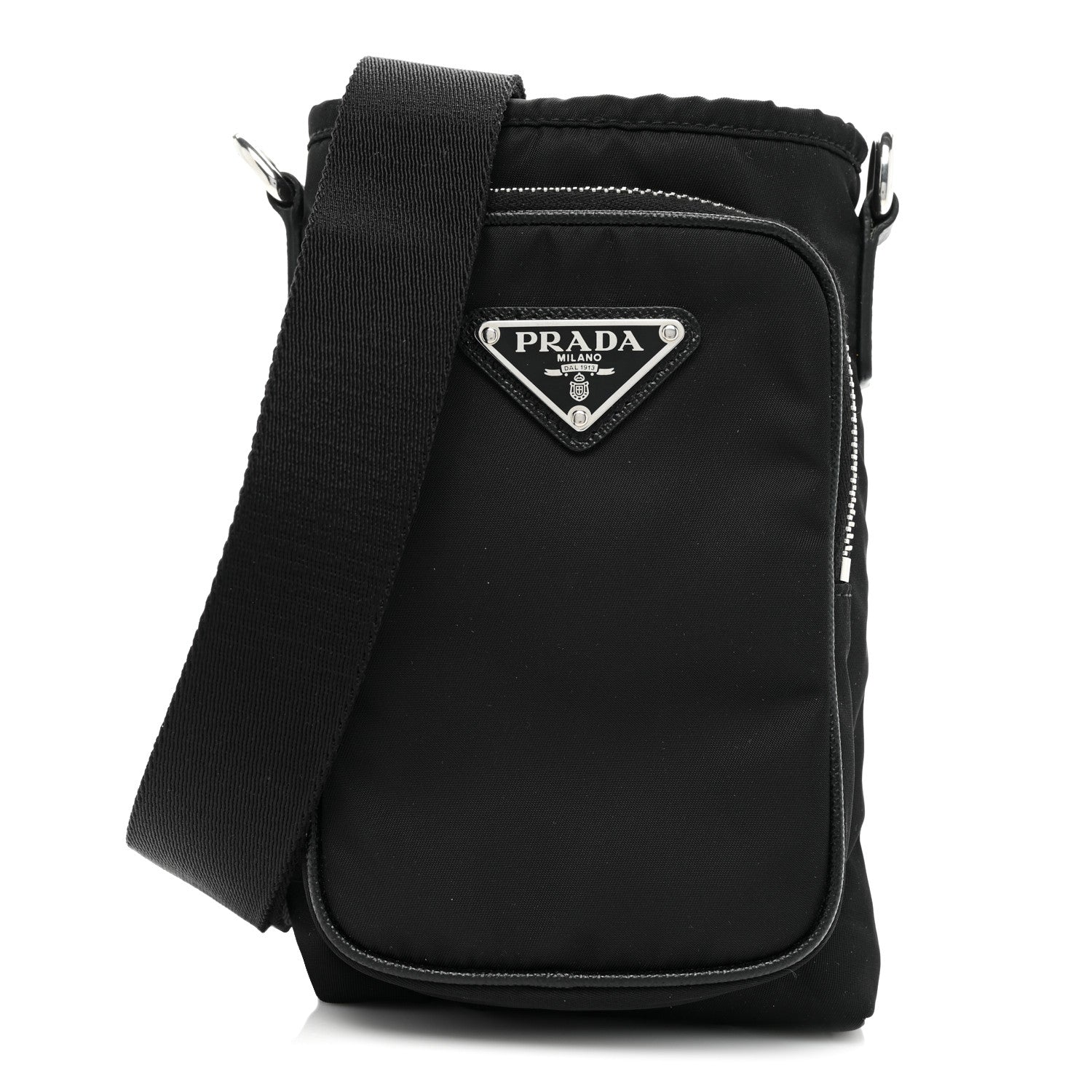 Prada Tessuto Nylon Saffiano Phone Case Crossbody Black 1 of 11