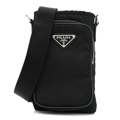 Prada Tessuto Nylon Saffiano Phone Case Crossbody Black 1 of 11