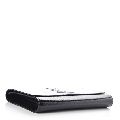 Saint Laurent Textured Patent Monogram Large Belle De Jour Clutch Black 4 of 9