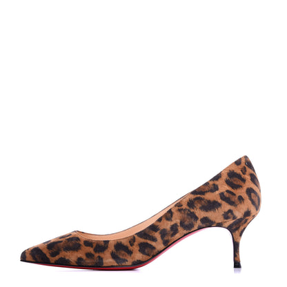 Christian Louboutin Veau Velours Leopard Kate 55 Pumps 37.5 Caramel 1 of 10
