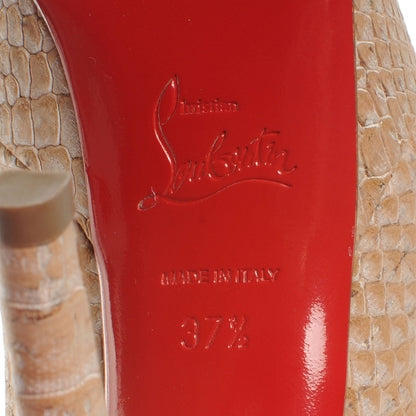 Christian Louboutin Cork Snake Print Bianca 120 Pumps 37.5 Beige 6 of 6