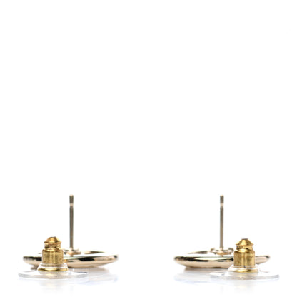 Chanel Crystal CC Round Earrings Gold 3 of 4