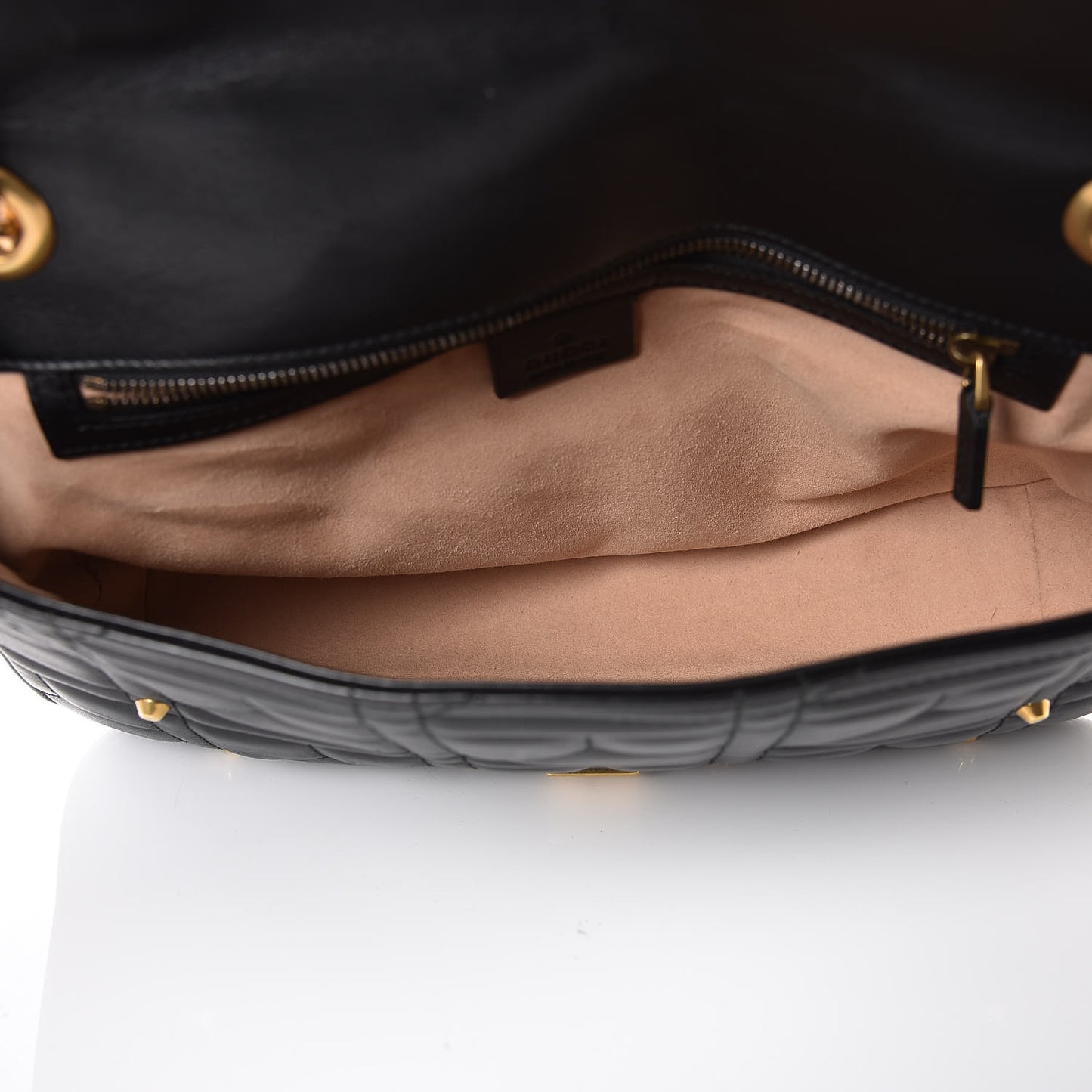 Calfskin Matelasse Studded Medium GG Marmont Shoulder Bag Black