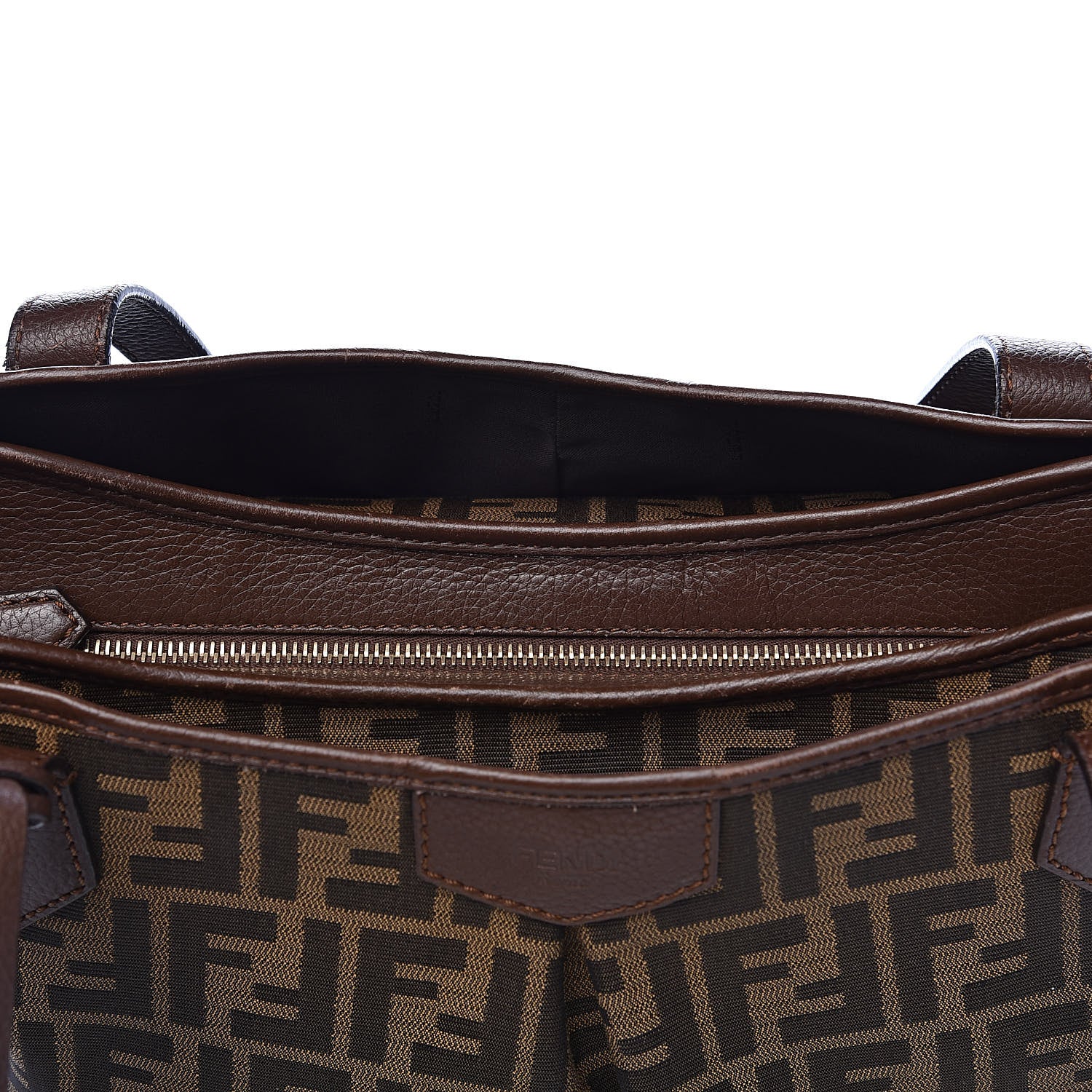Fendi Zucca Vitello Artic Grande Shopping Tote Tobacco Castagna 15 of 16