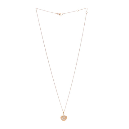 David Yurman 18K Yellow Gold Diamond Heart Initial C Charm Necklace 3 of 6