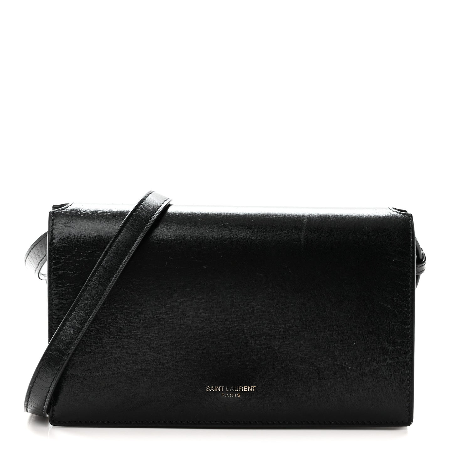 Smooth Calfskin Monogram Crossbody Bag Black