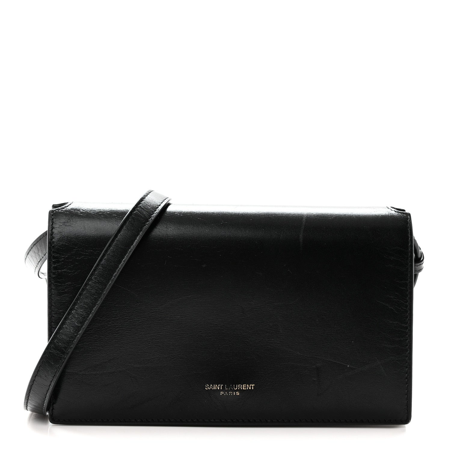 Saint Laurent Smooth Calfskin Monogram Crossbody Bag Black 1 of 9
