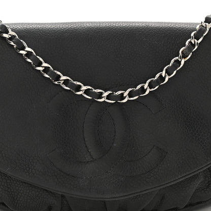 Chanel Caviar Half Moon Wallet On Chain WOC Black 10 of 14