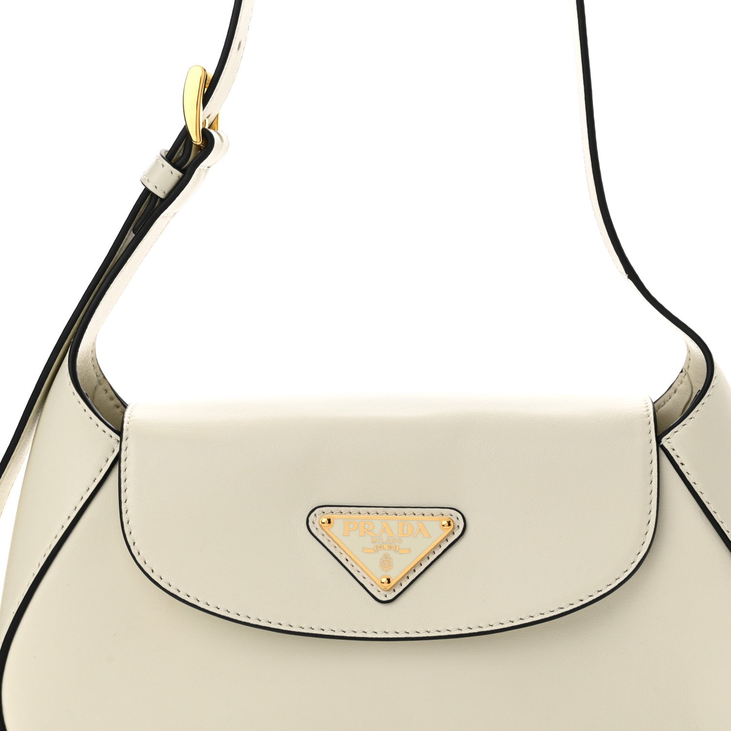 Prada Spazzolato Flap Shoulder Bag White 8 of 11