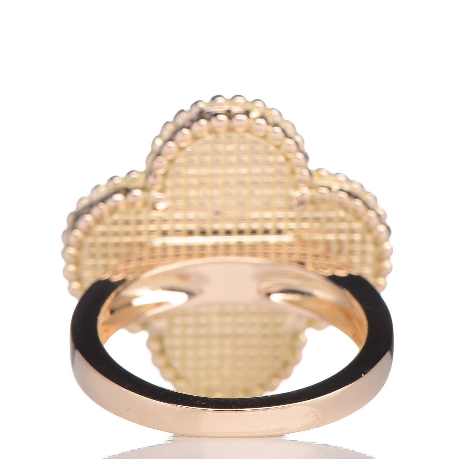 Van Cleef & Arpels 18K Yellow Gold Mother of Pearl Magic Alhambra Ring 48 4.5 4 of 5