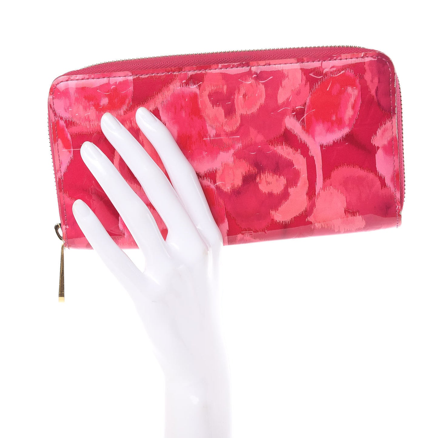 Vernis Ikat Zippy Wallet Rose Indien