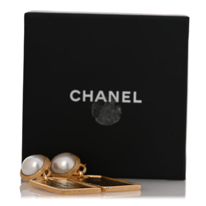 Chanel Pearl CC Tags Drop Earrings Gold 5 of 5