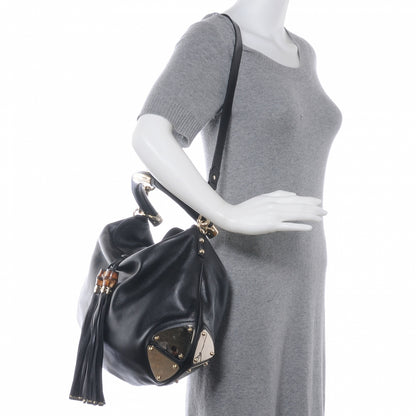 Gucci Leather Large Indy Top Handle Tassel Hobo Black 2 of 8