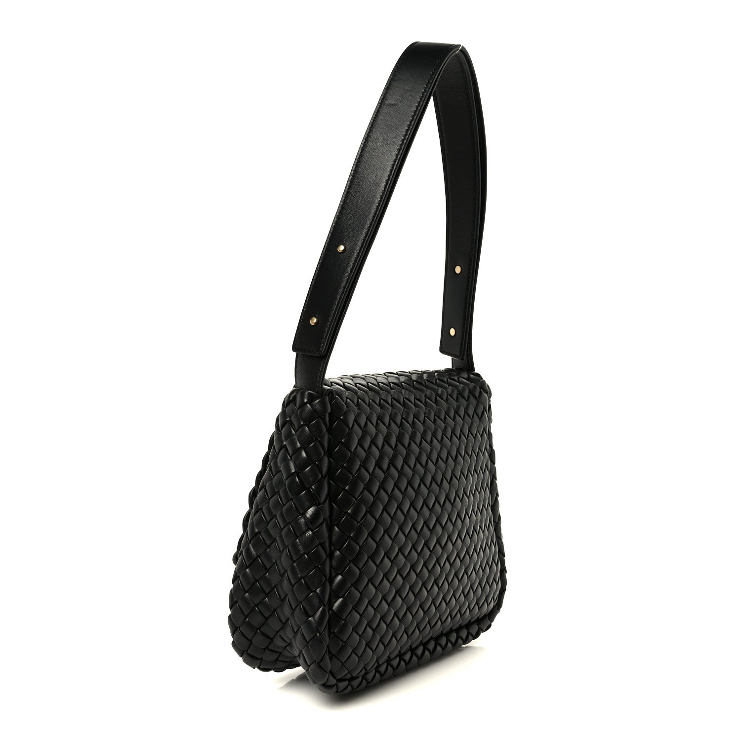 Bottega Veneta Nappa Intrecciato Small Cobble Messenger Bag Black 3 of 12