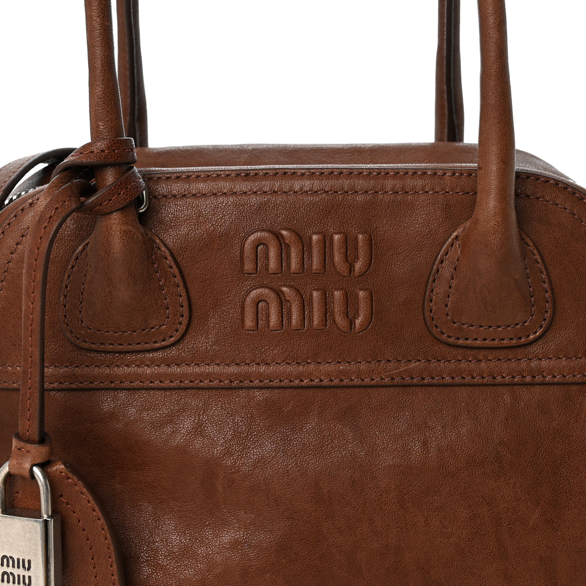 Miu Miu Nappa Small Vivant Bag Rovere 7 of 9