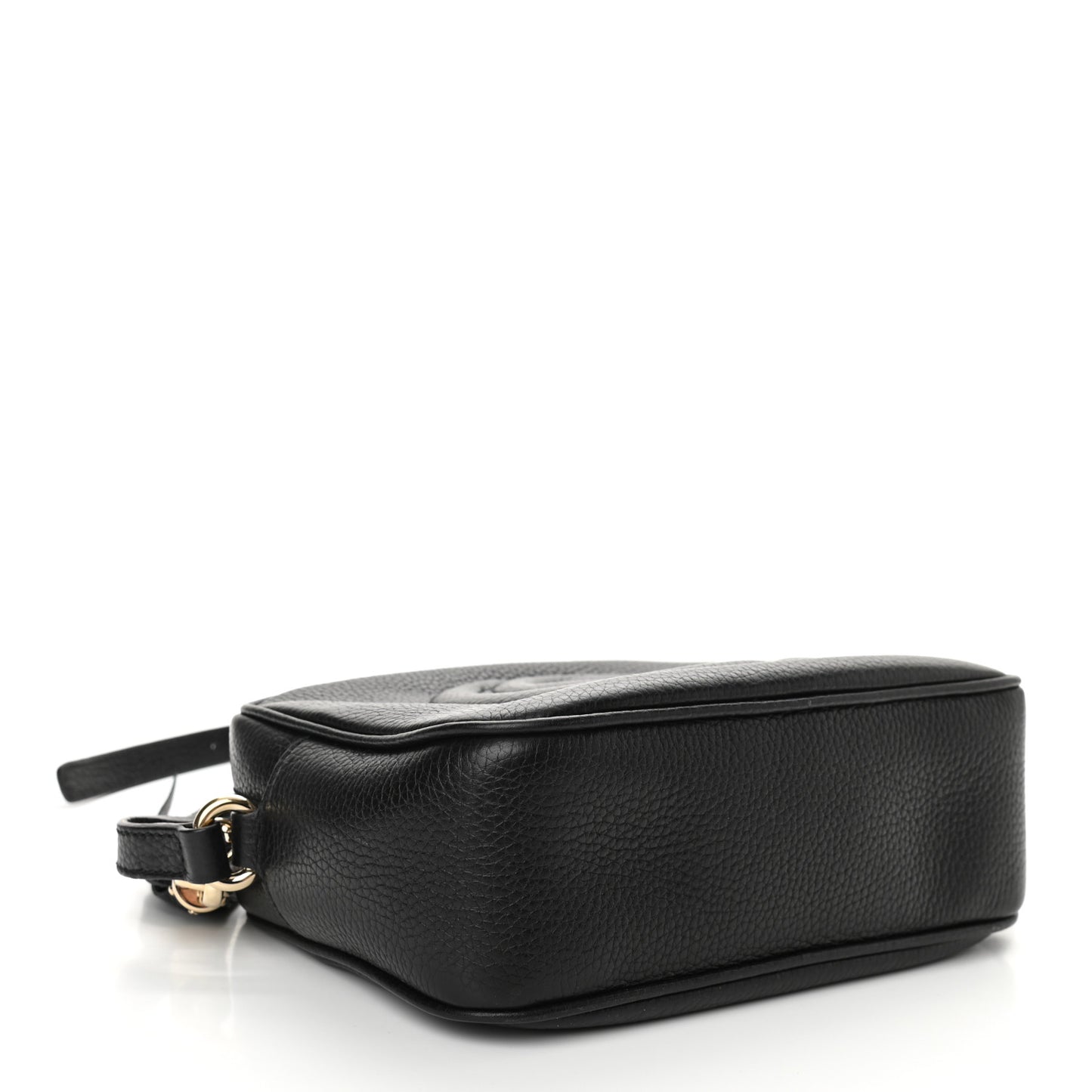 Pebbled Calfskin Small Soho Disco Bag Black