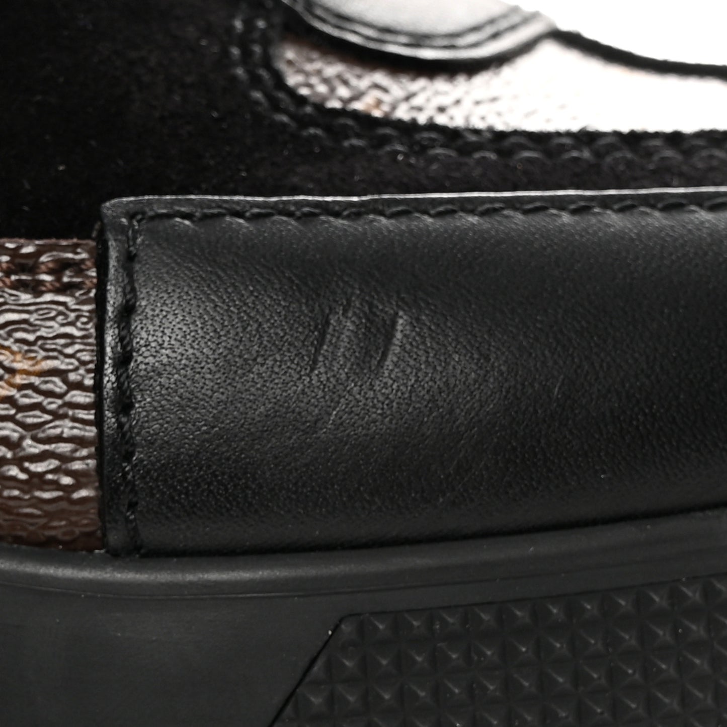 Suede Calfskin Monogram Laureate Platform Desert Boots 36 Black