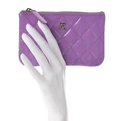 Chanel Patent Quilted Small Cosmetic Case Purple 2 of 8