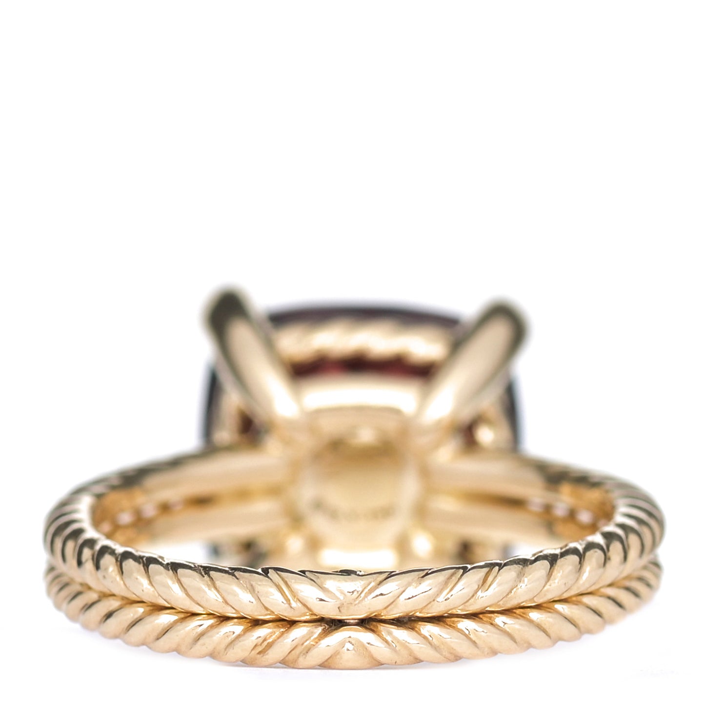 18K Yellow Gold Diamond Garnet 11mm Chatelaine Ring 52 6