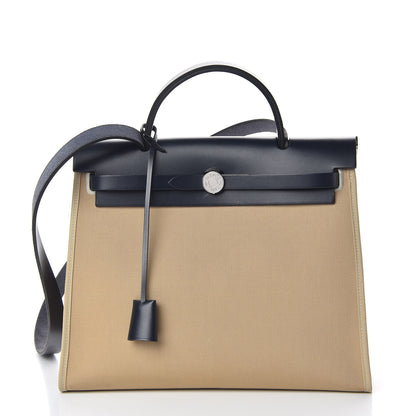 Hermes Vache Hunter Toile Herbag Zip 31 PM Trench Bleu Indigo 3 of 15