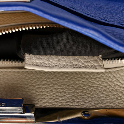 Fendi Cuoio Romano Selleria Bi-Color Medium Peekaboo Iconic Satchel Blue Neon Latte 8 of 14