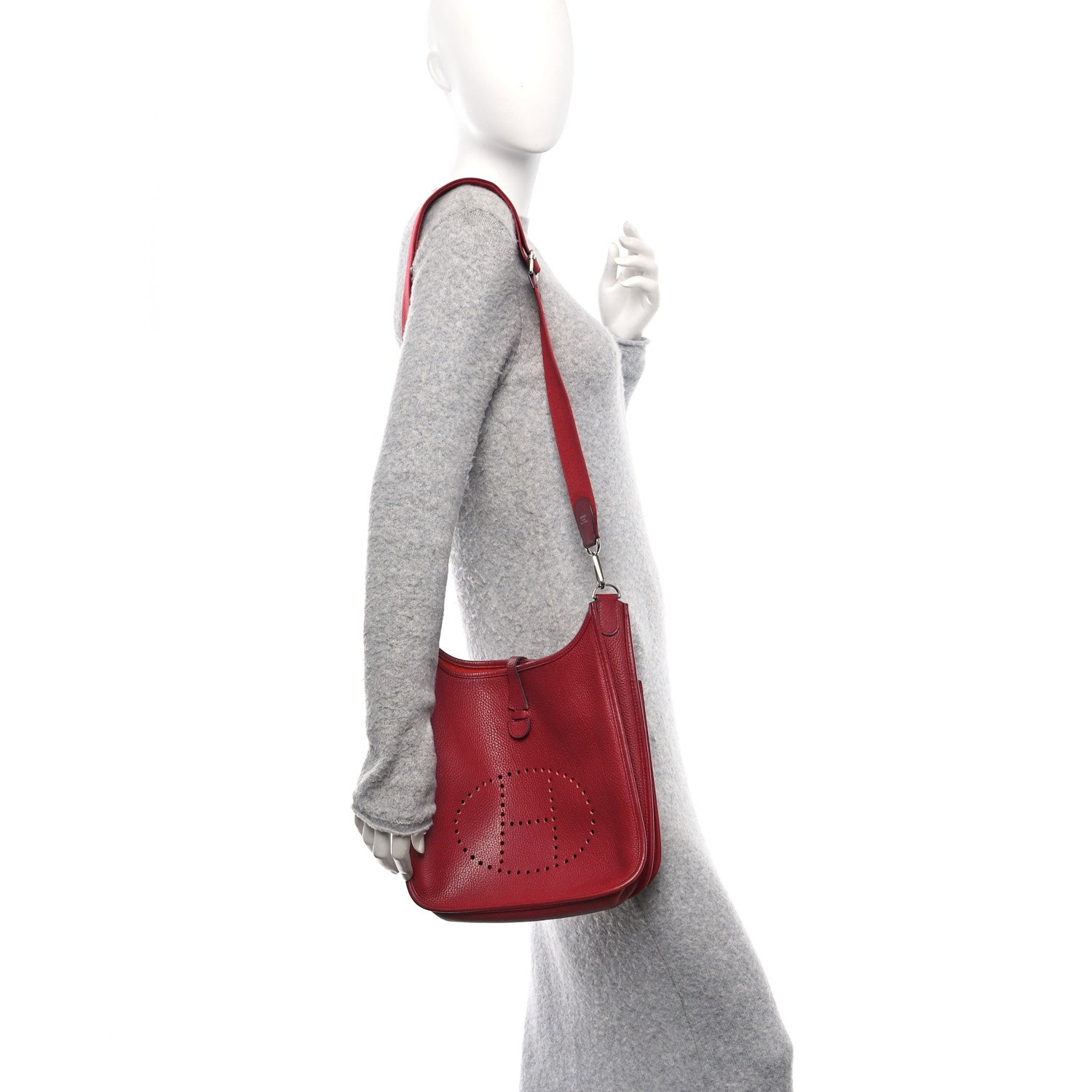 Hermes Taurillon Clemence Evelyne III PM Rouge Grenat 3 of 10