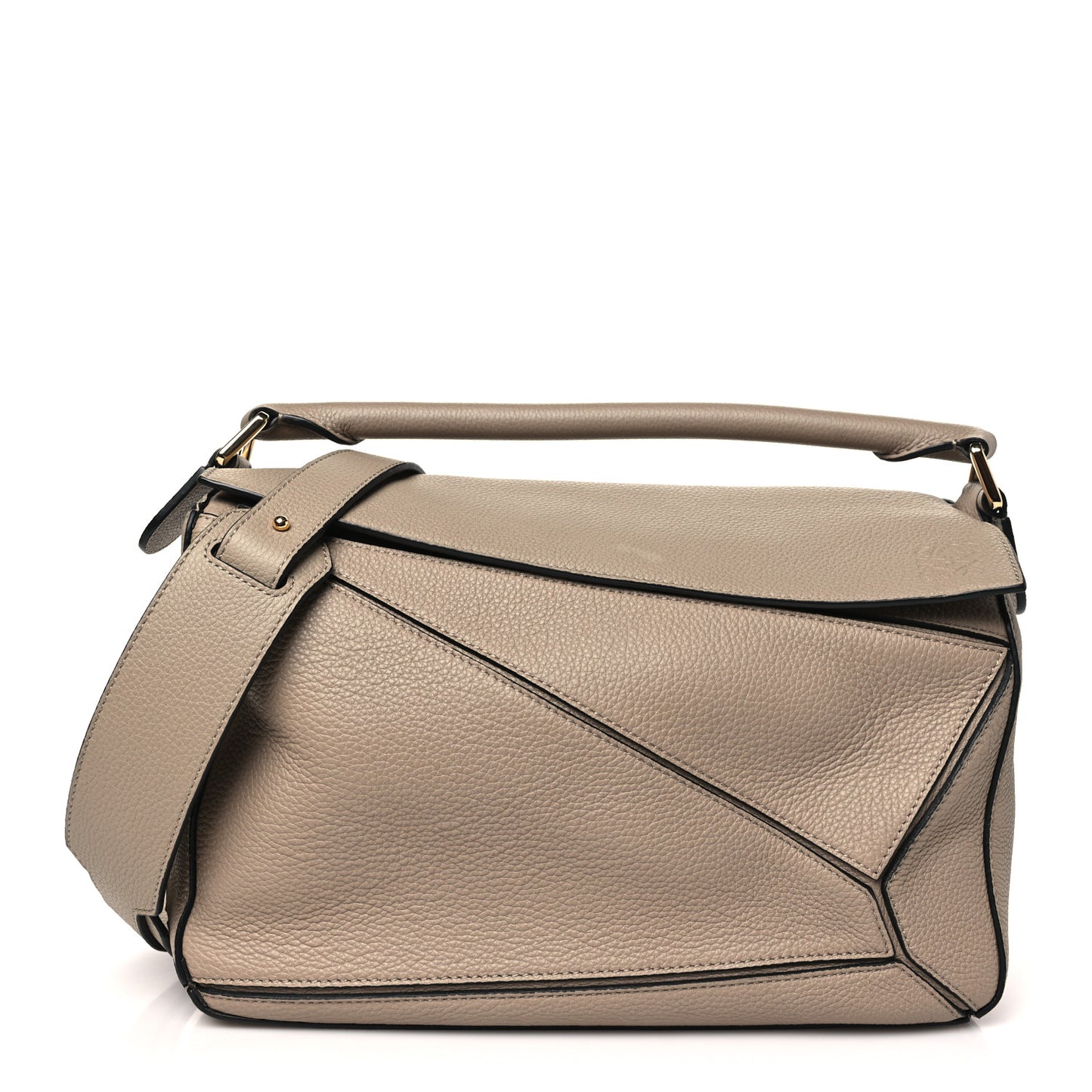 Grained Calfskin Medium Puzzle Bag Sand