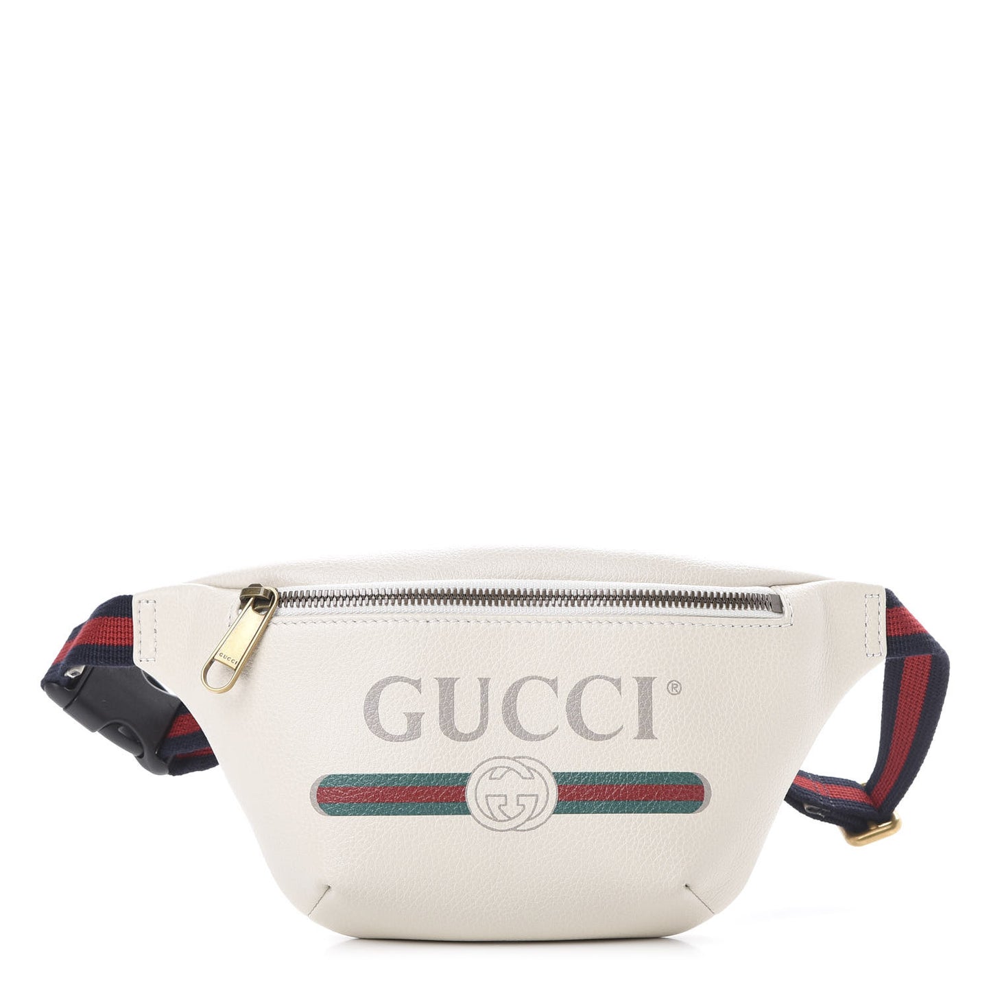 Grained Calfskin Small Logo Belt Bag White