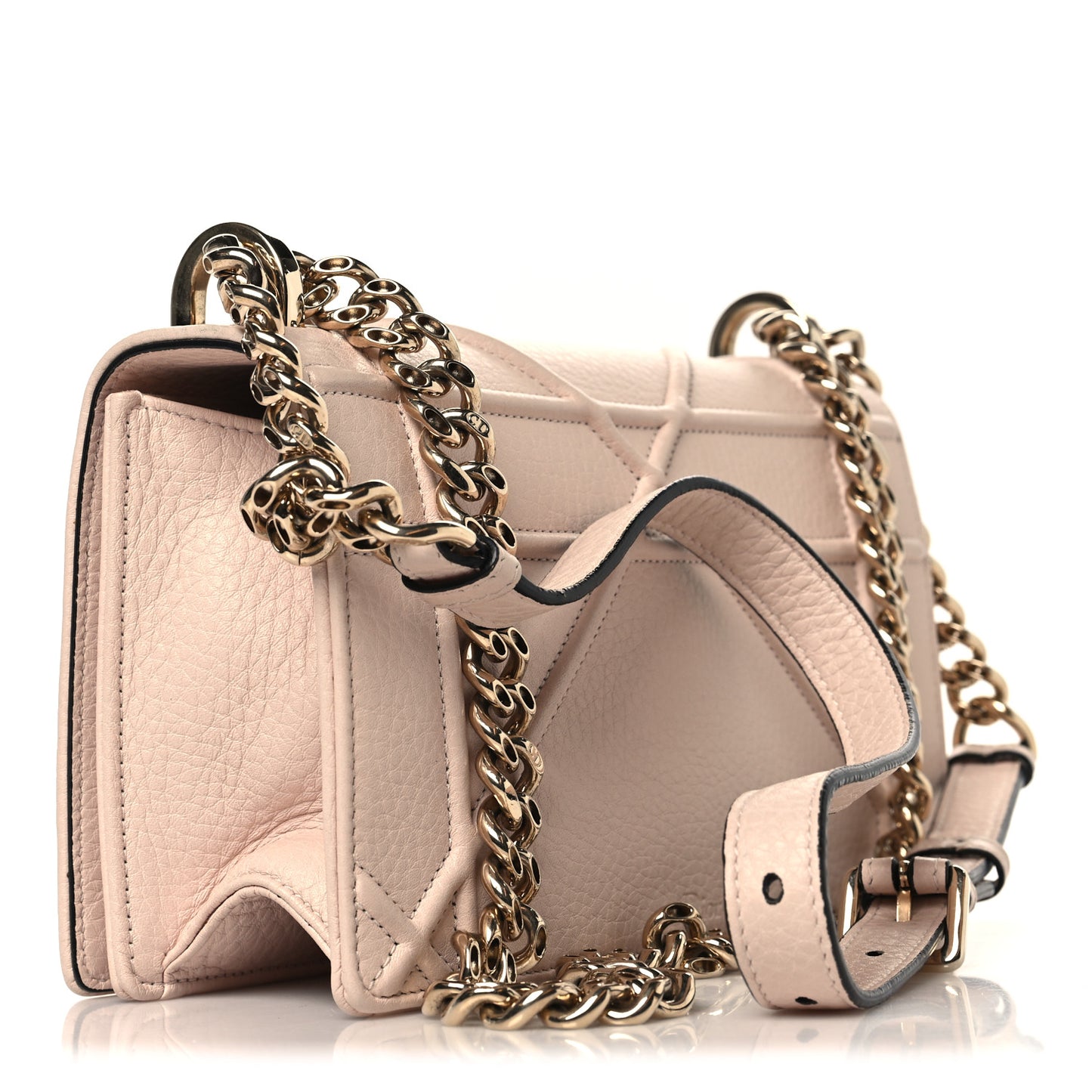 Grained Calfskin Small Diorama Flap Bag Pink