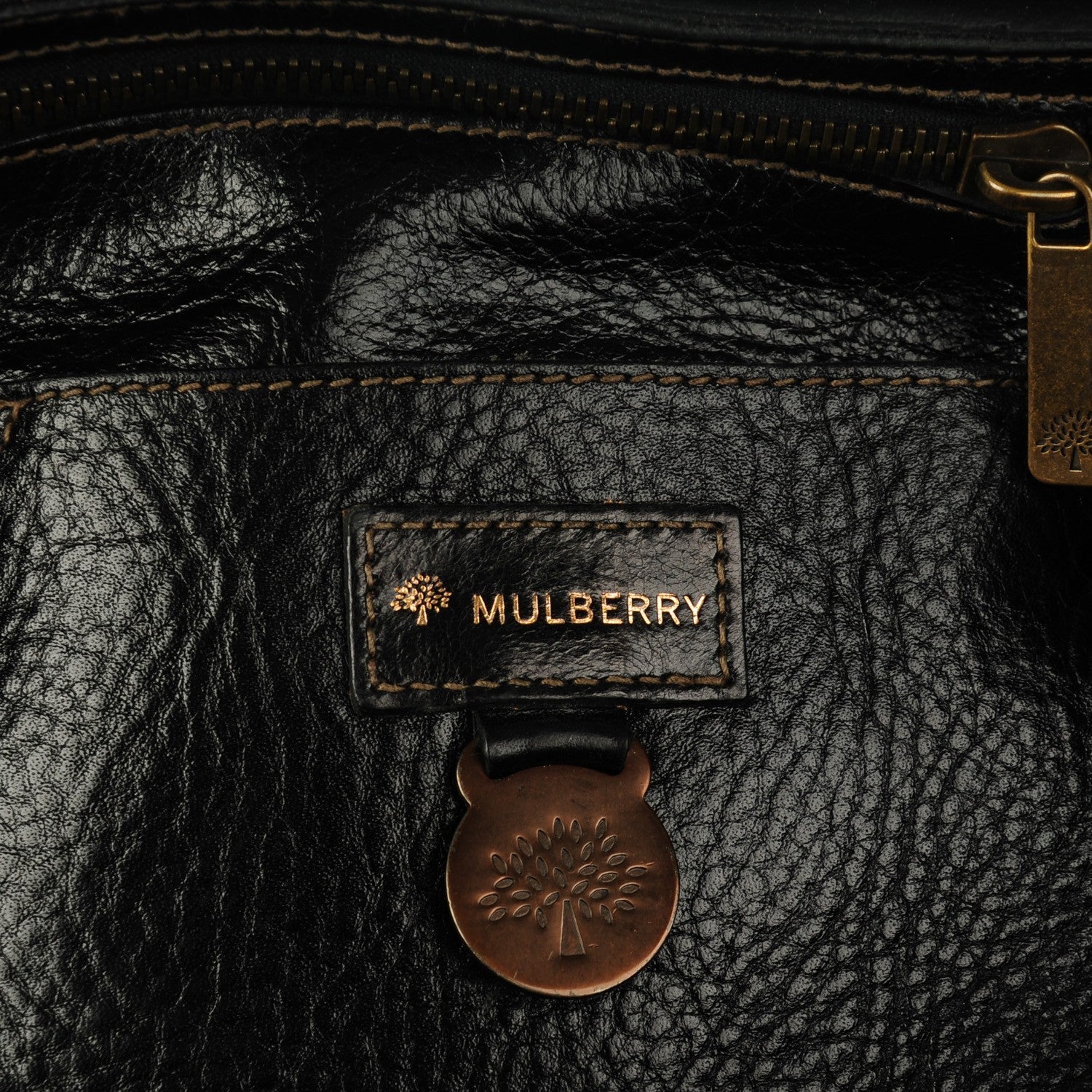 Mulberry Shiny Grain Bayswater Chocolate 6 of 8