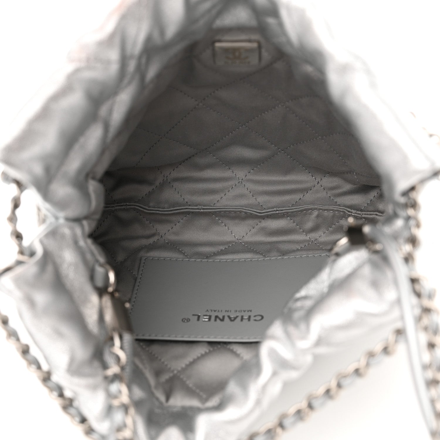 Chanel Metallic Lambskin Quilted Mini Chanel 22 Silvery 5 of 11