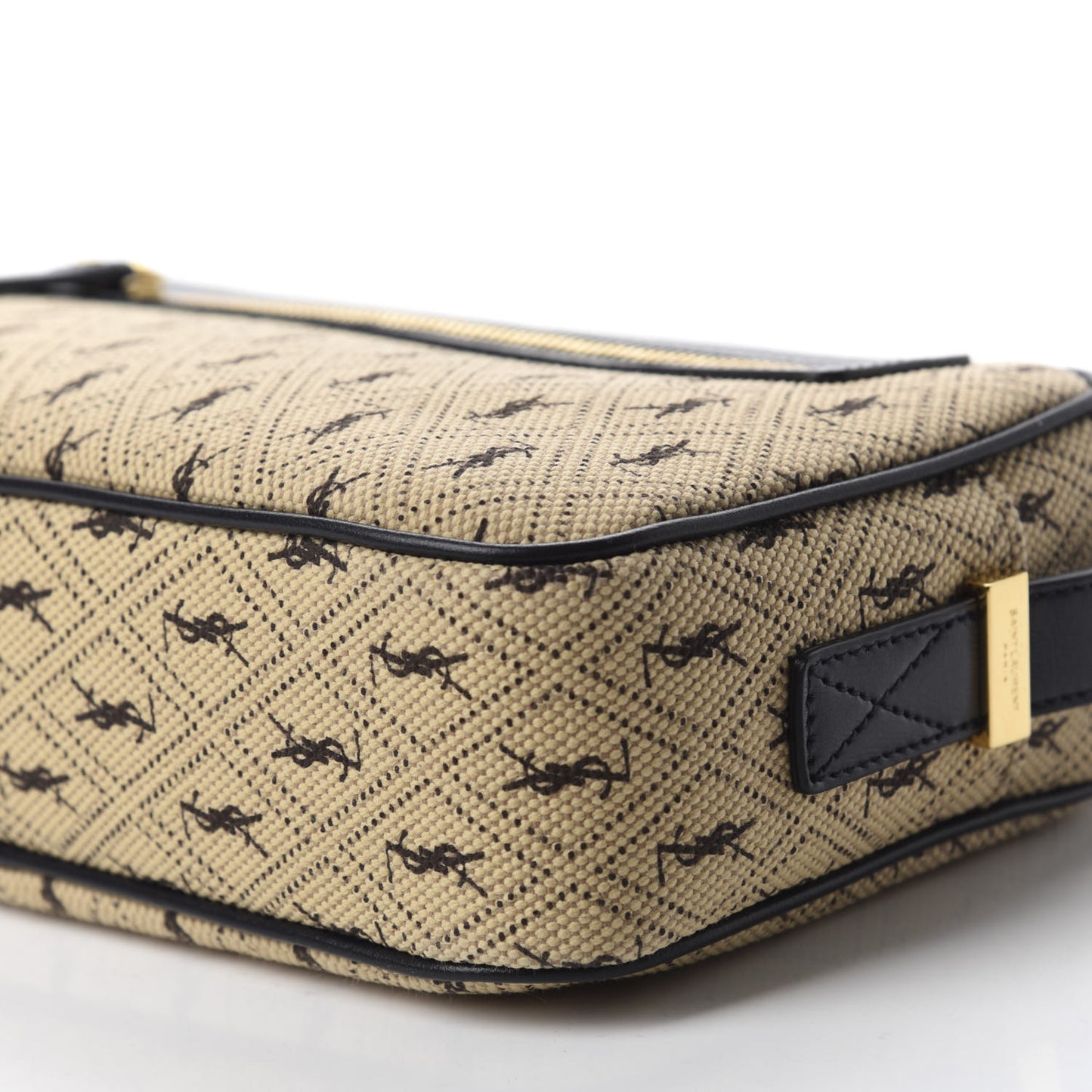 Canvas Monogram All Over Camera Bag Beige