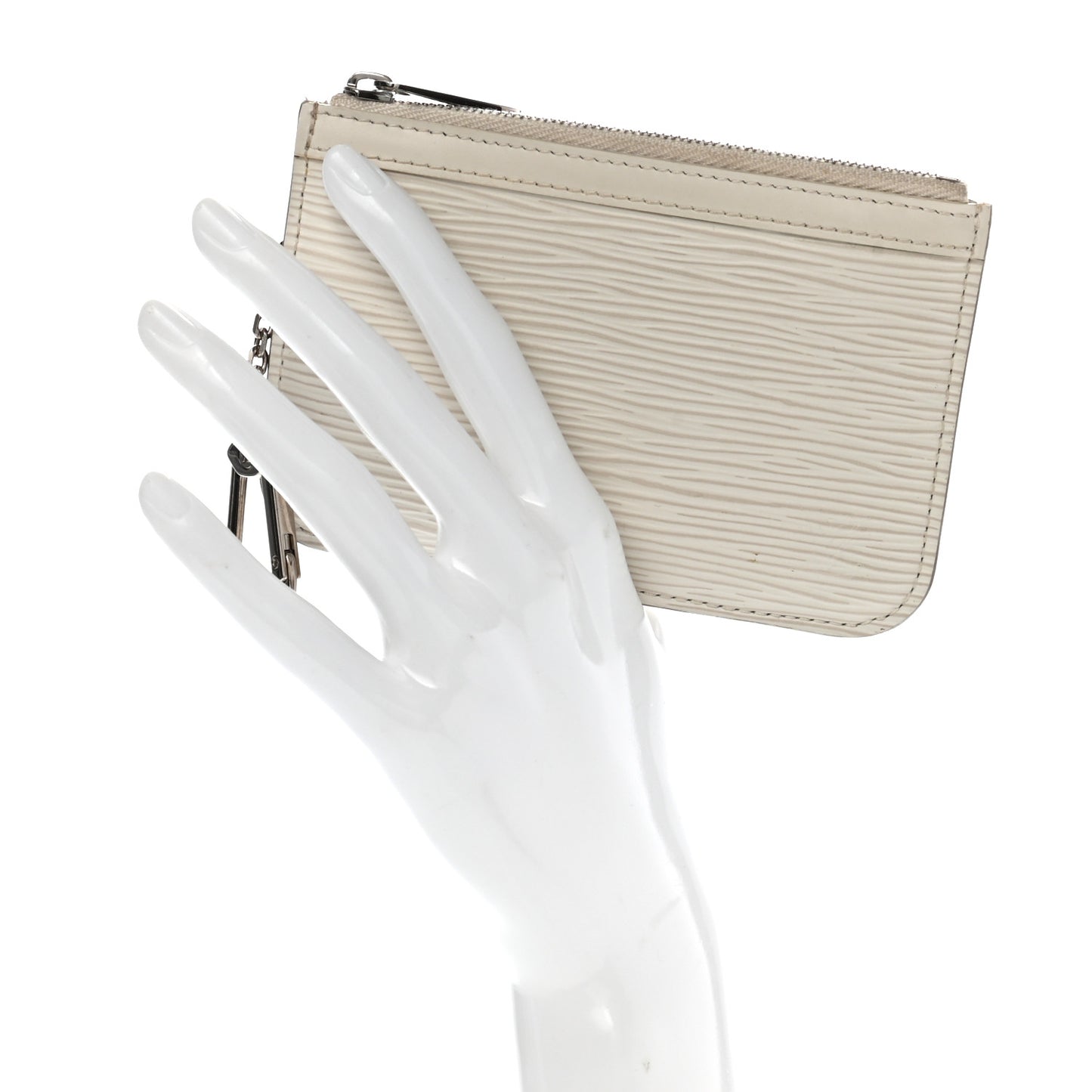 Epi Key Pouch Ivory
