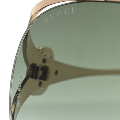 Gucci Metal Oversized Round Frame GG0225S Sunglasses Gold 7 of 7