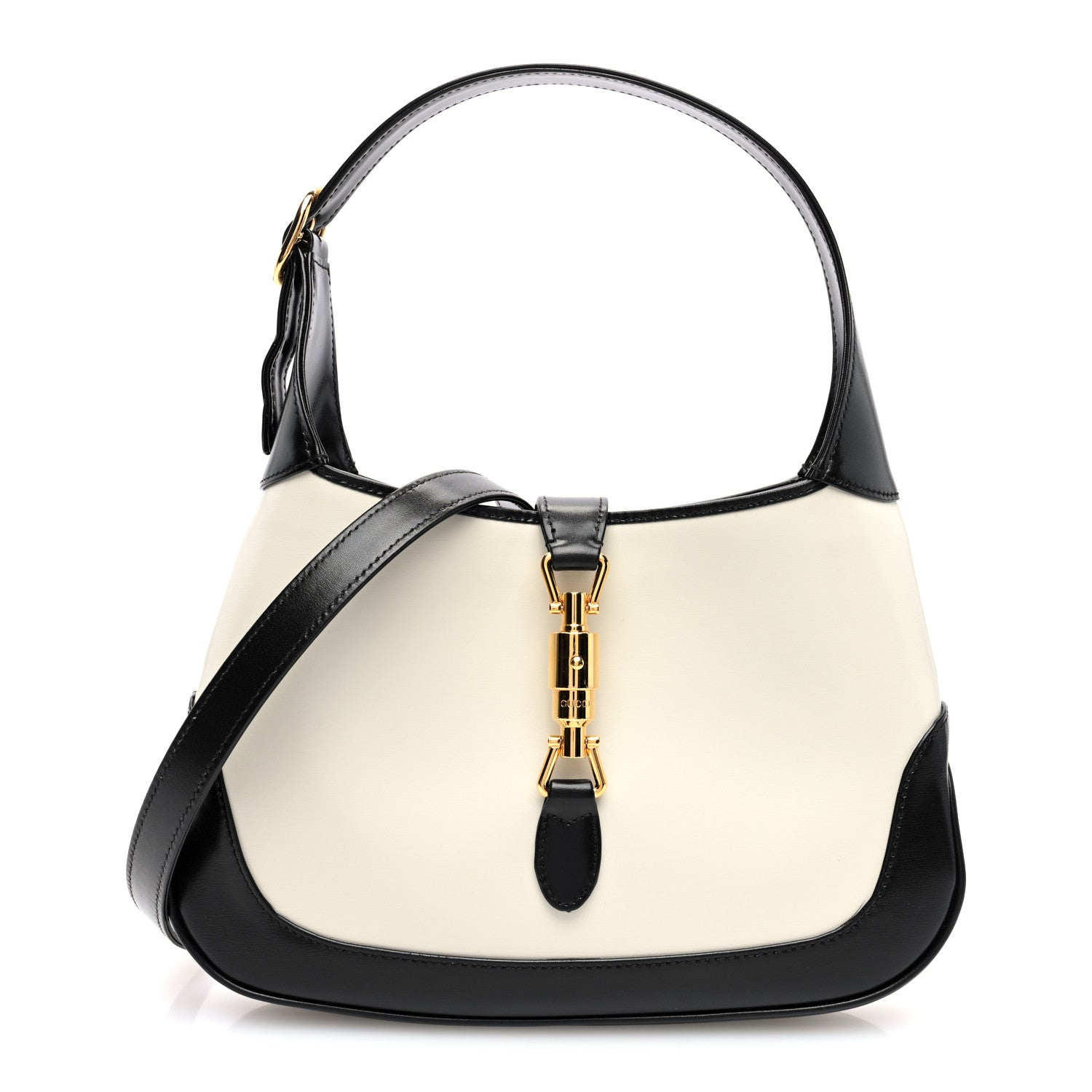 Gucci Boarded Dyana Lux Calfskin Bi-Color Small Jackie 1961 Hobo Mystic White Black 1 of 10
