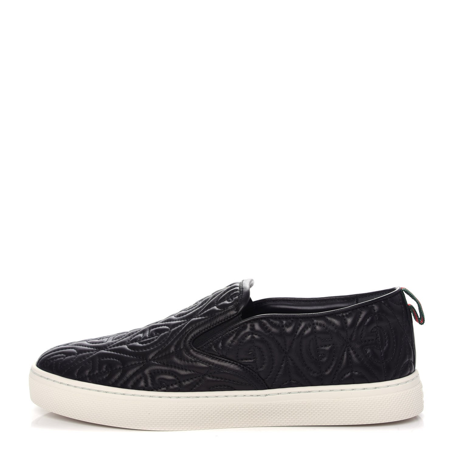 Gucci Nappa Web G Rhombus Quilted Mens Slip On Sneakers 8.5 Black 1 of 11