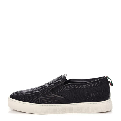 Gucci Nappa Web G Rhombus Quilted Mens Slip On Sneakers 8.5 Black 1 of 11