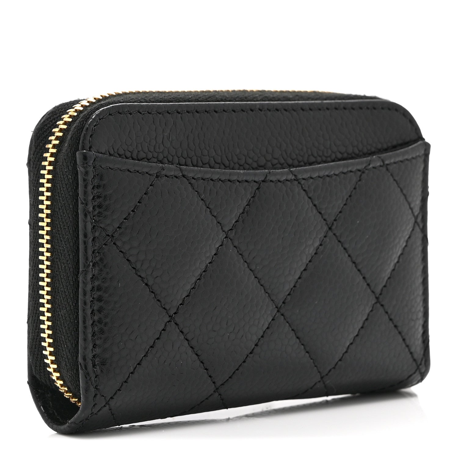 Chanel Caviar Quilted Zip Coin Purse Black 3 of 10