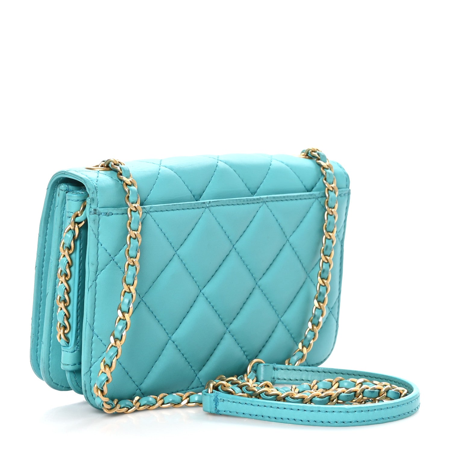 Chanel Calfskin Quilted Everyday Chic Single Flap Turquoise 3 of 14