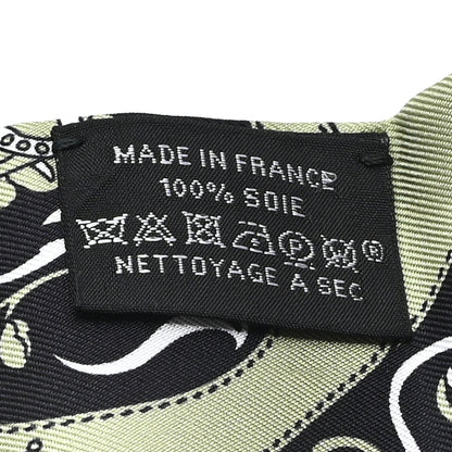 Hermes Silk Festival Des Amazones Twilly Pistachio Black White 3 of 3