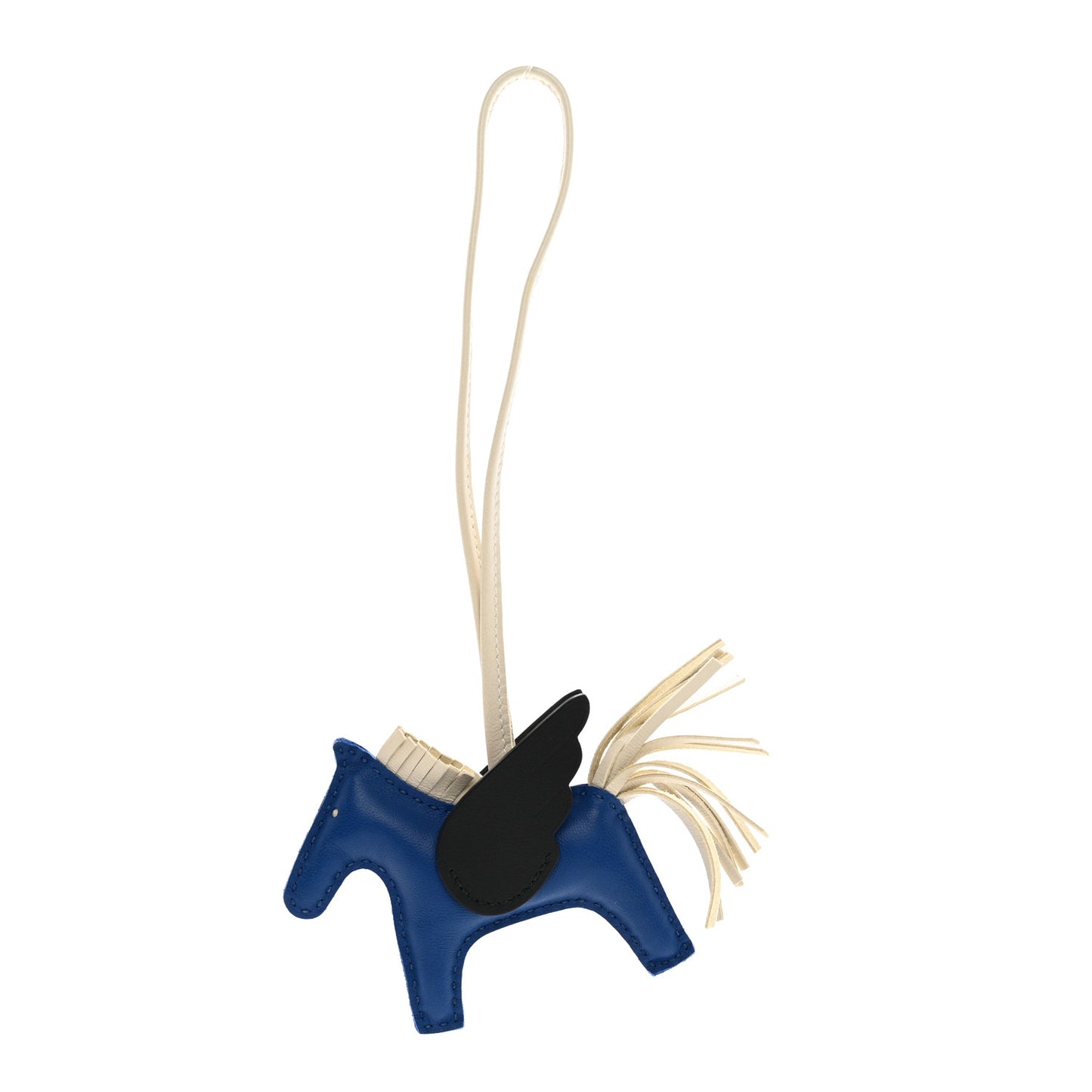 Milo Lambskin Grigri Rodeo Pegase Horse Bag Charm PM Bleu France