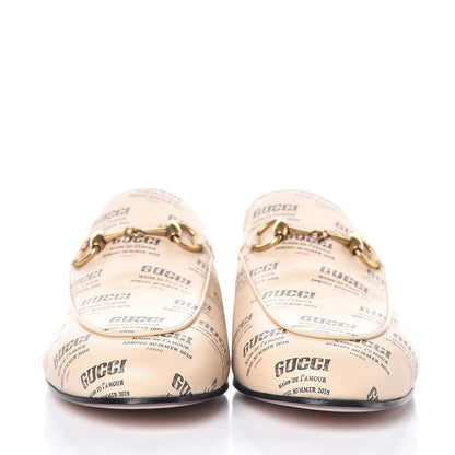 Gucci Calfskin Stamp Print Womens Princetown Slippers 36 Soy Black 2 of 9