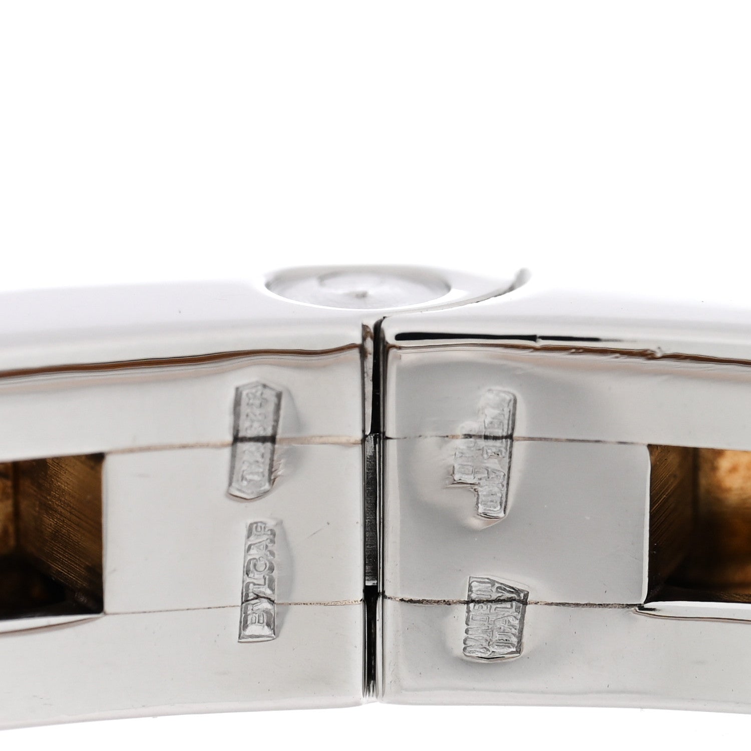 Bulgari 18K Yellow Gold Stainless Steel B.Zero1 Bangle Bracelet 3 of 3