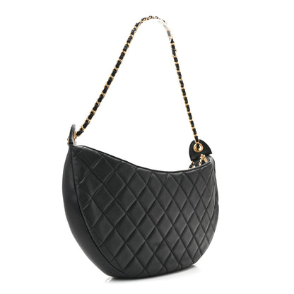 Chanel Lambskin Quilted All About Chains Hobo Black 3 of 13