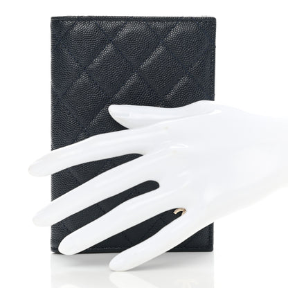 Chanel Caviar Quilted Passport Holder Navy Blue 2 of 8