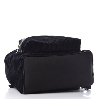Saint Laurent Velvet Corduroy City Backpack Black 4 of 9
