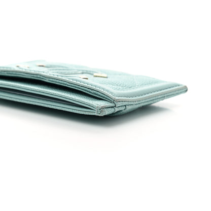 Chanel Caviar Quilted Filigree Card Holder Light Blue 12 of 13